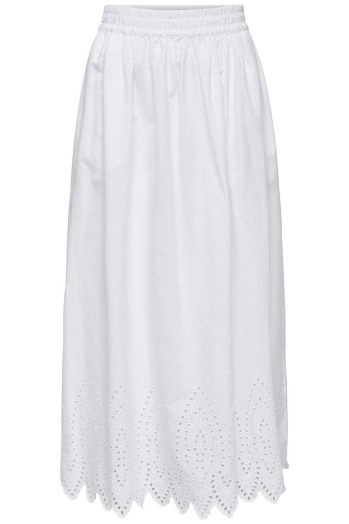 Only - Onltulum Emb Maxi Skirt - 4695534 Bright White Bright White Emb Nederdele 