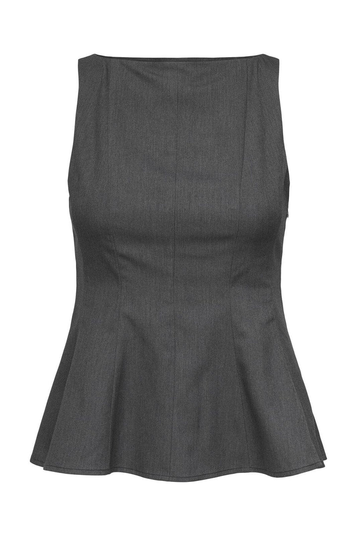 Only - Onlunita Life S/L Peplum Top Tlr Ox - 4978187 Dark Grey Melange