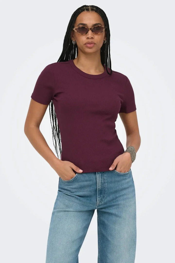 Only - Onlval S/S O-Neck Top - 5051287 Fig T-shirts 