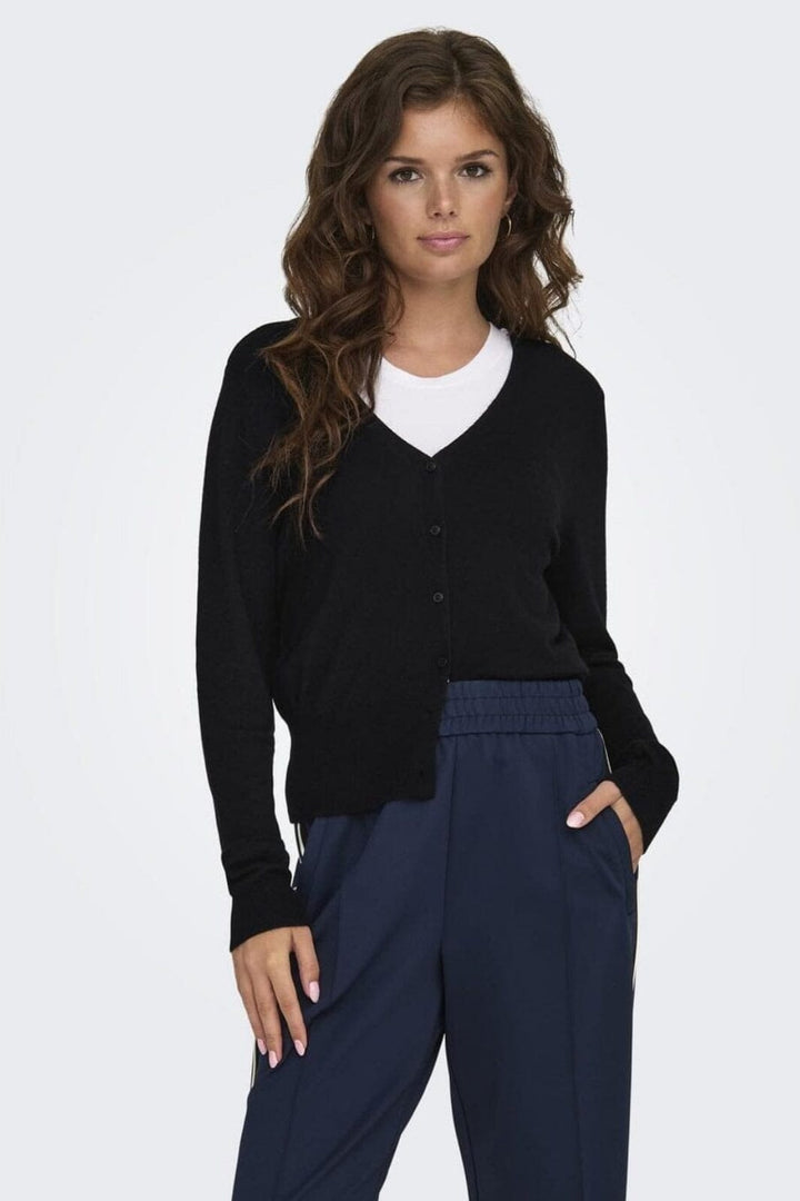 Only - Onlvenice Life Ls Vneck Cardi Knt - 4604853 Black