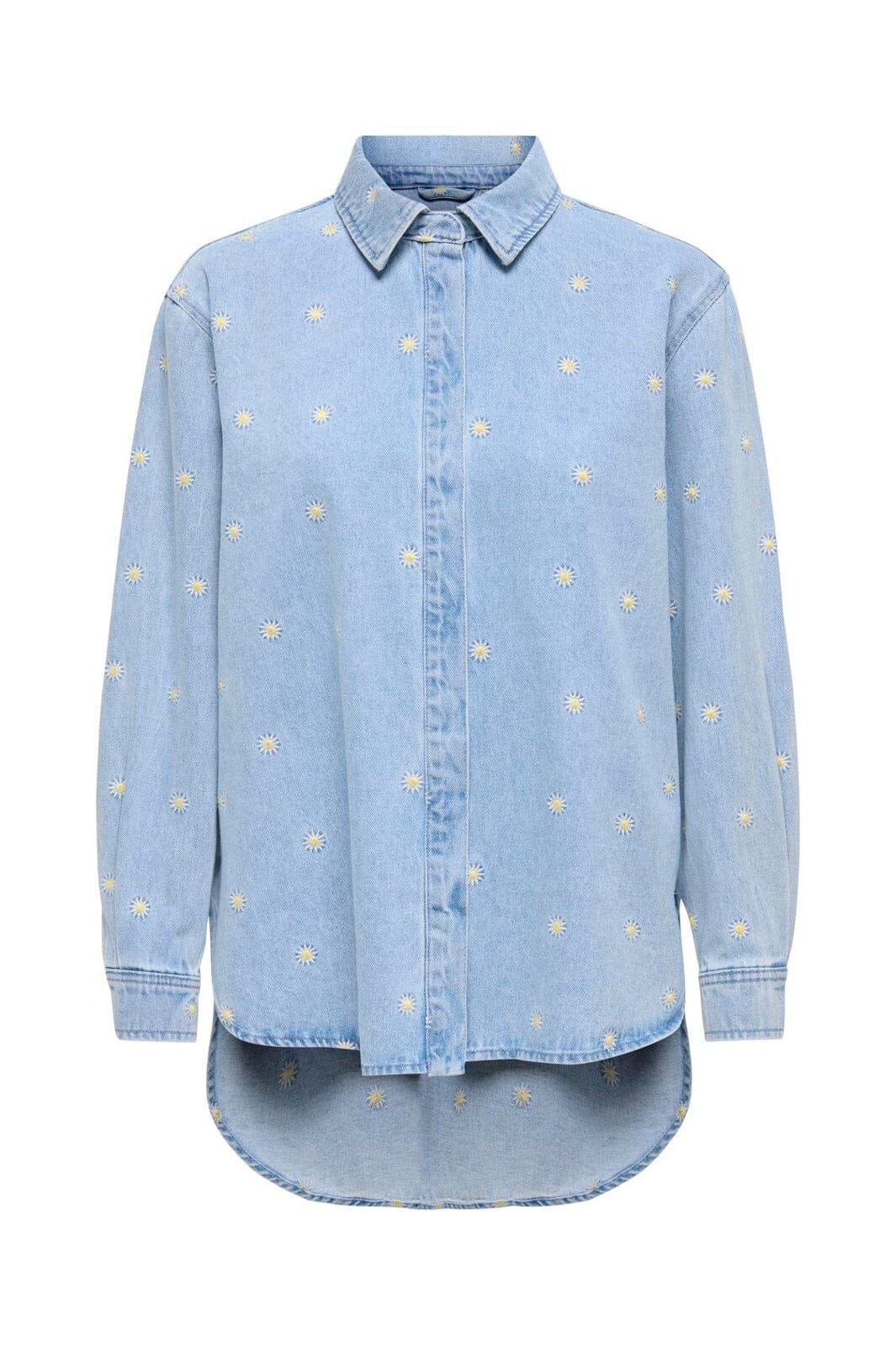 Only - Onlvera Ls Daisy Emb Shirt Qyt - 4992049 Medium Blue Denim