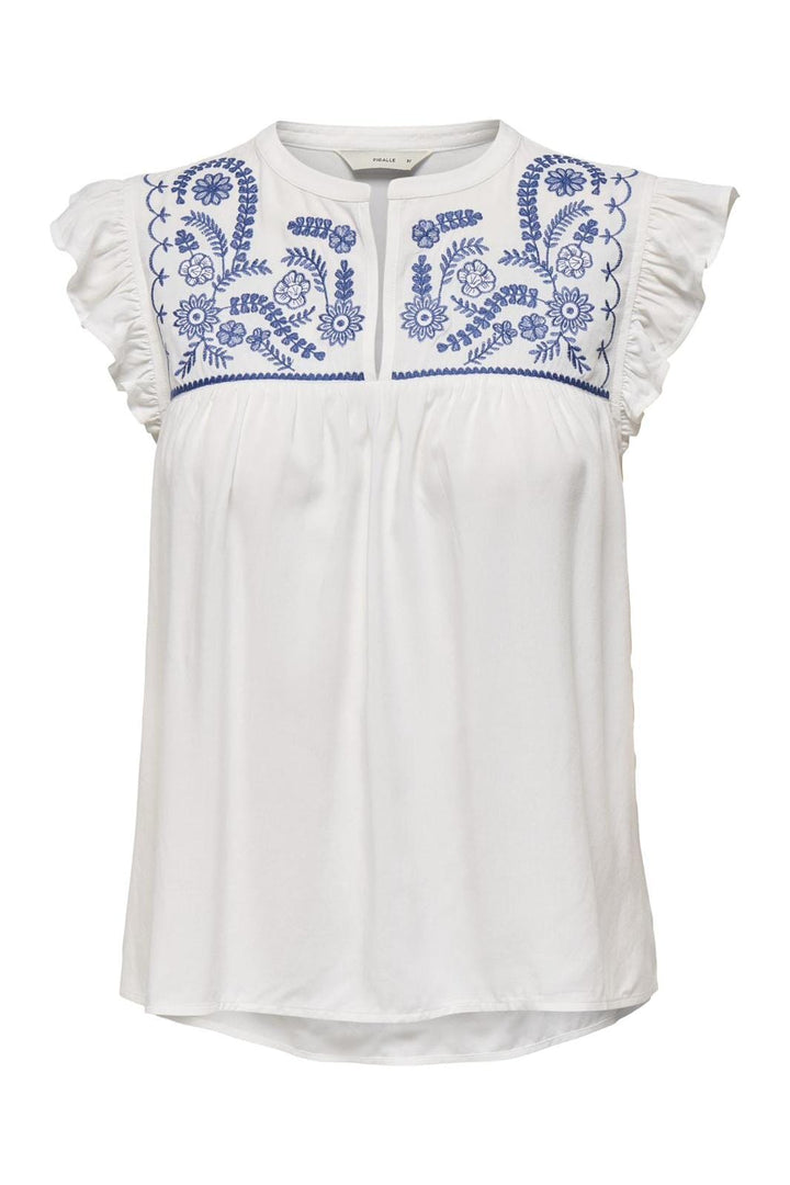 Only - Onlvestine S/S Top 15337374 - 4637988 - Cloud Dancer Blue Emb