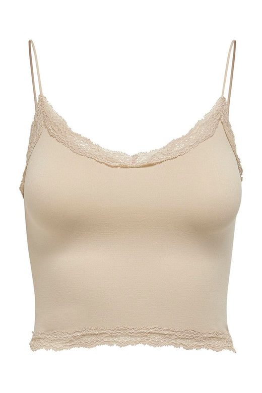 Only - Onlvicky Lace Seamless Cropped Top - 3517188 Peach Taffy