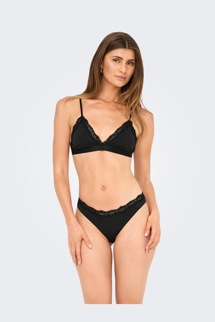 Only - Onlvicky Lace Unpadded Bralette Acc - 4816285 Black