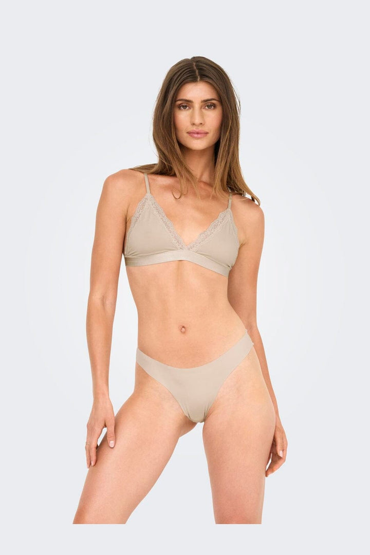 Only - Onlvicky Lace Unpadded Bralette Acc - 4816286 Peach Taffy