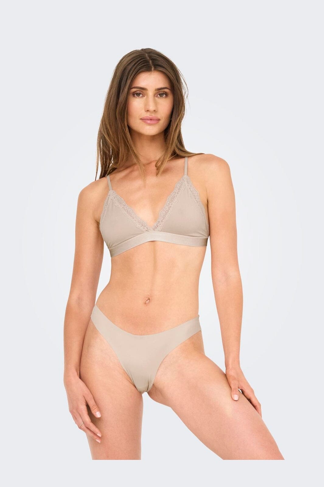 Only - Onlvicky Lace Unpadded Bralette Acc - 4816286 Peach Taffy