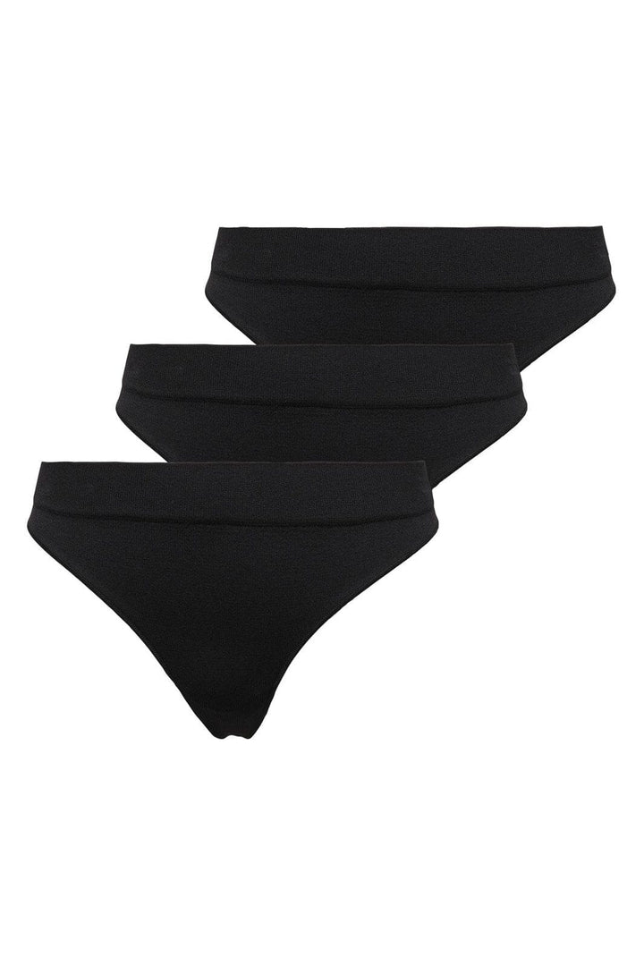 Only - Onlvicky Rib S-Les Thong 3-Pack Acc - 4226680 Black X 3