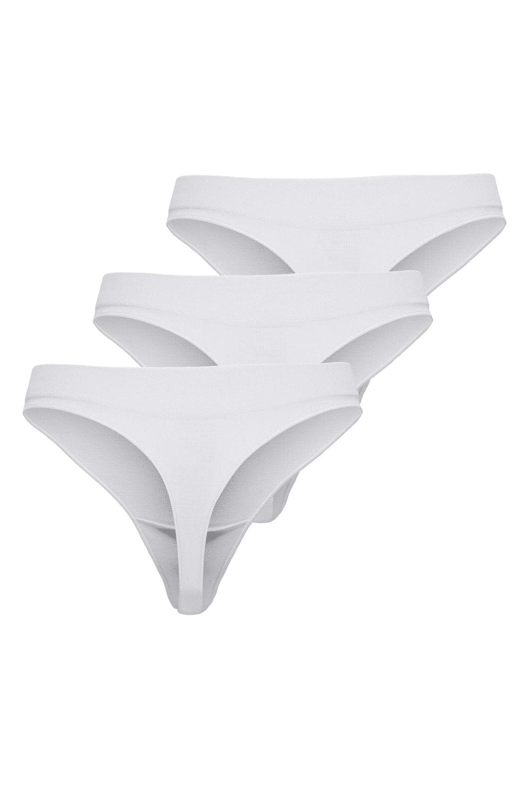 Only - Onlvicky Rib S-Les Thong 3-Pack Acc - 4685962 Bright White X 3