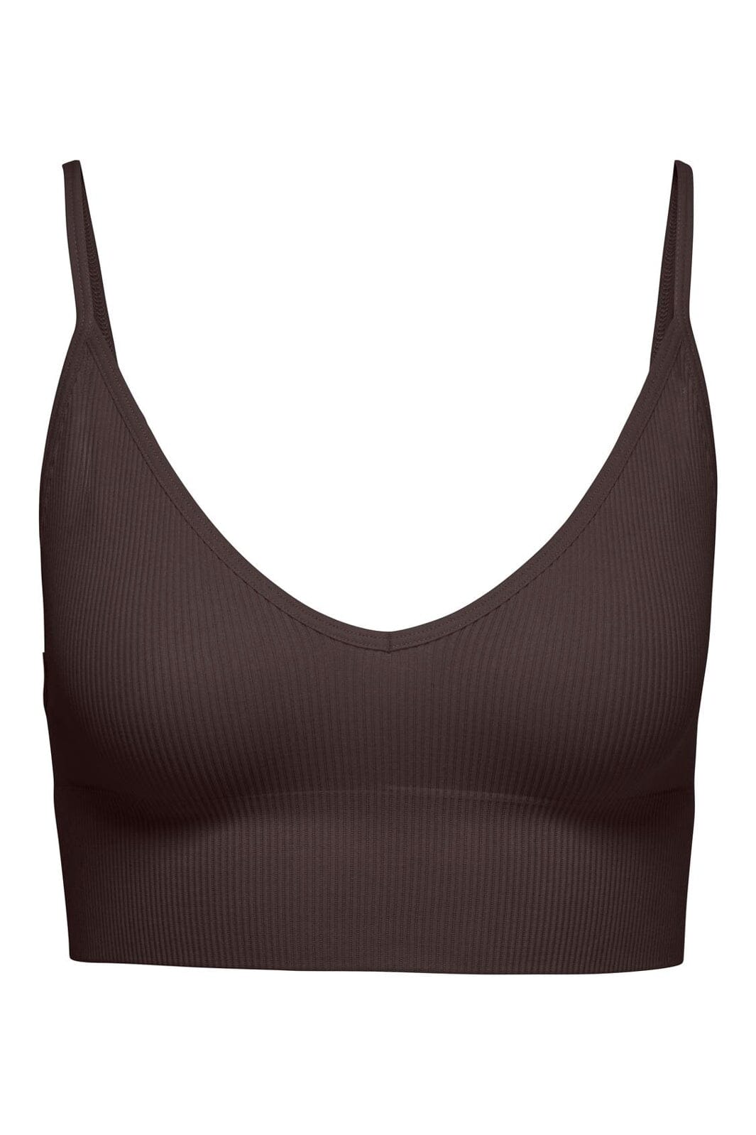 Only - Onlvicky Rib Seamless Vneck Top Acc - 5135380 Black Coffee