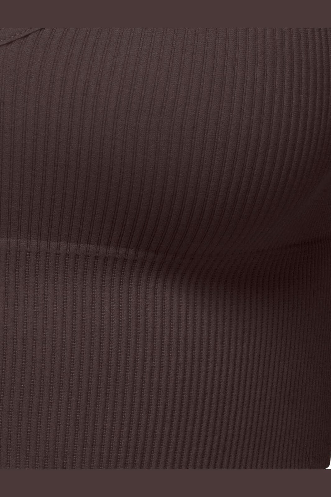 Only - Onlvicky Rib Seamless Vneck Top Acc - 5135380 Black Coffee