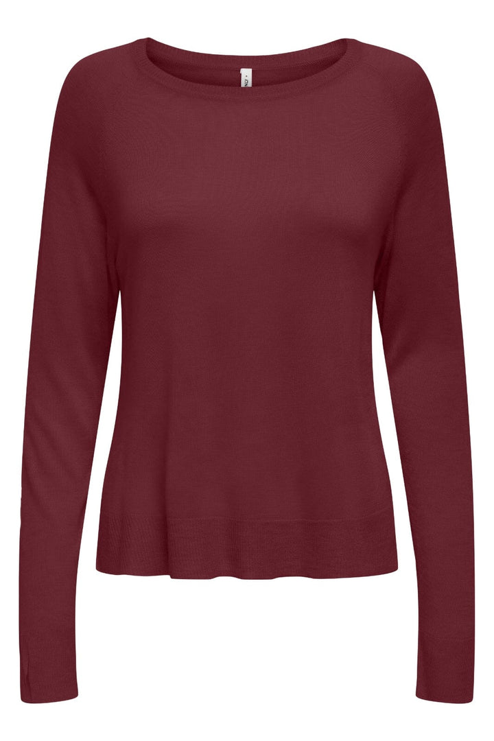 Only - Onlvienna Ls O-Neck Knt - 4838277 Cabernet
