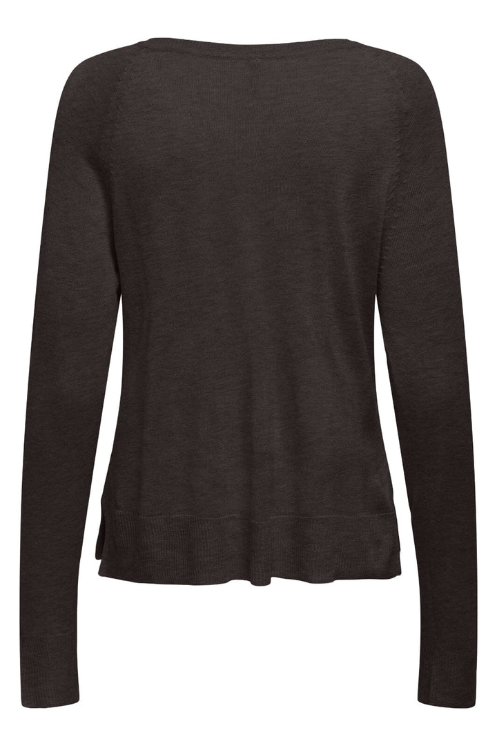 Only - Onlvienna Ls O-Neck Knt - 4838284 Chocolate Torte Melange