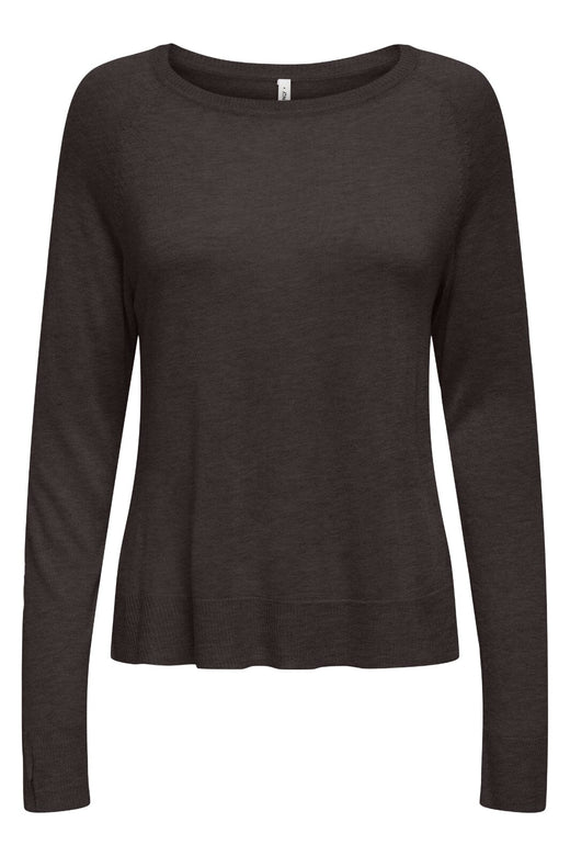 Only - Onlvienna Ls O-Neck Knt - 4838284 Chocolate Torte Melange