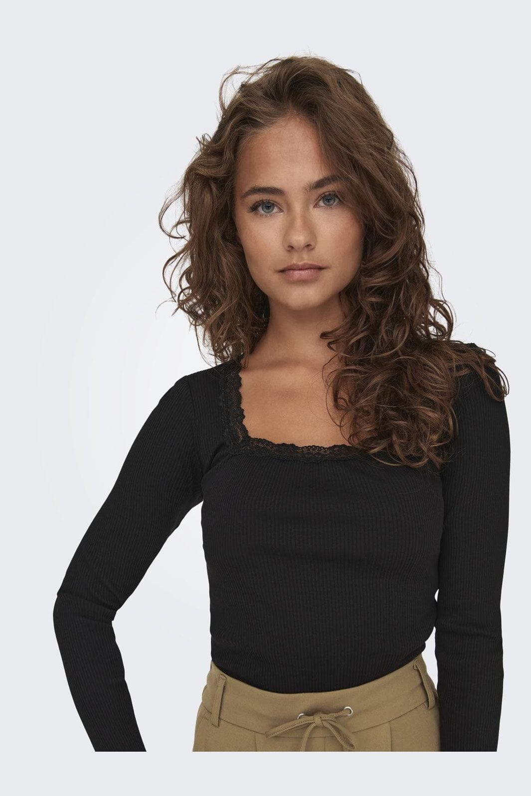 Only - Onlxena L/S Lace Top - 4371278 Black