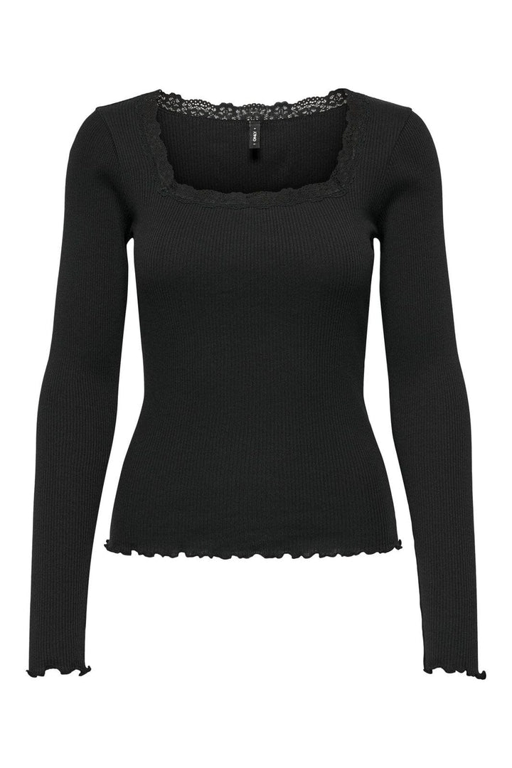 Only - Onlxena L/S Lace Top - 4371278 Black