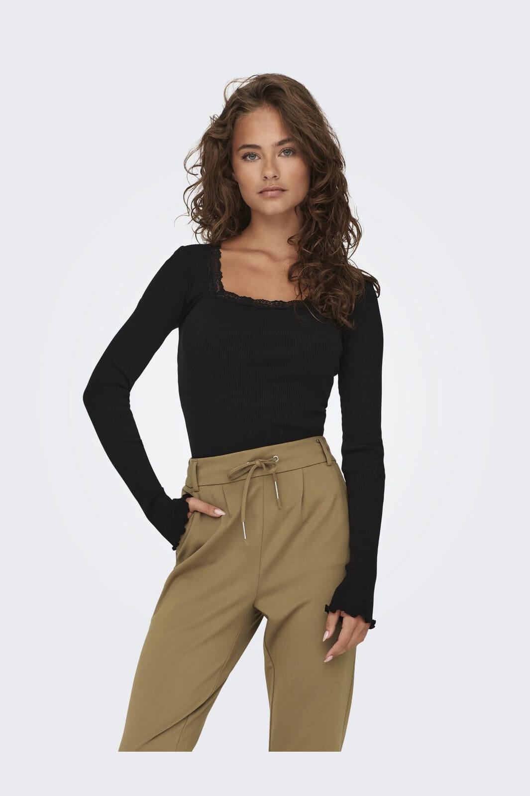 Only - Onlxena L/S Lace Top - 4371278 Black