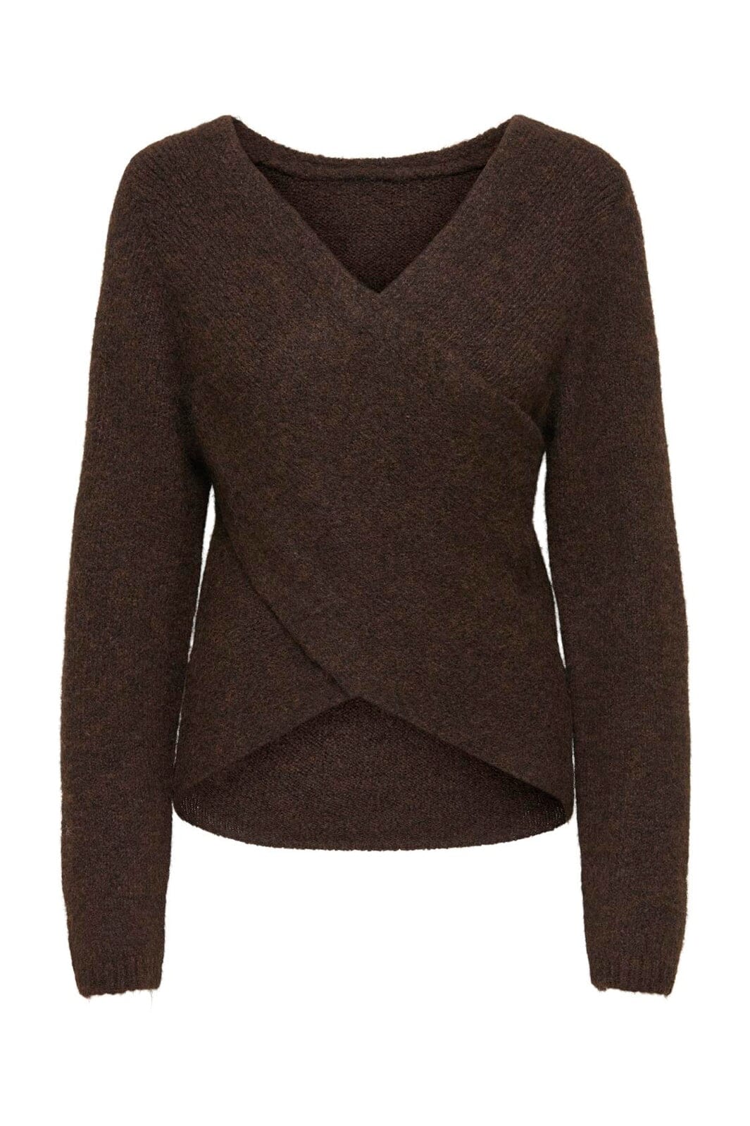 Only - Onlzaggie Life Ls V-Neck Reversib Knt - 5046801 Seal Brown