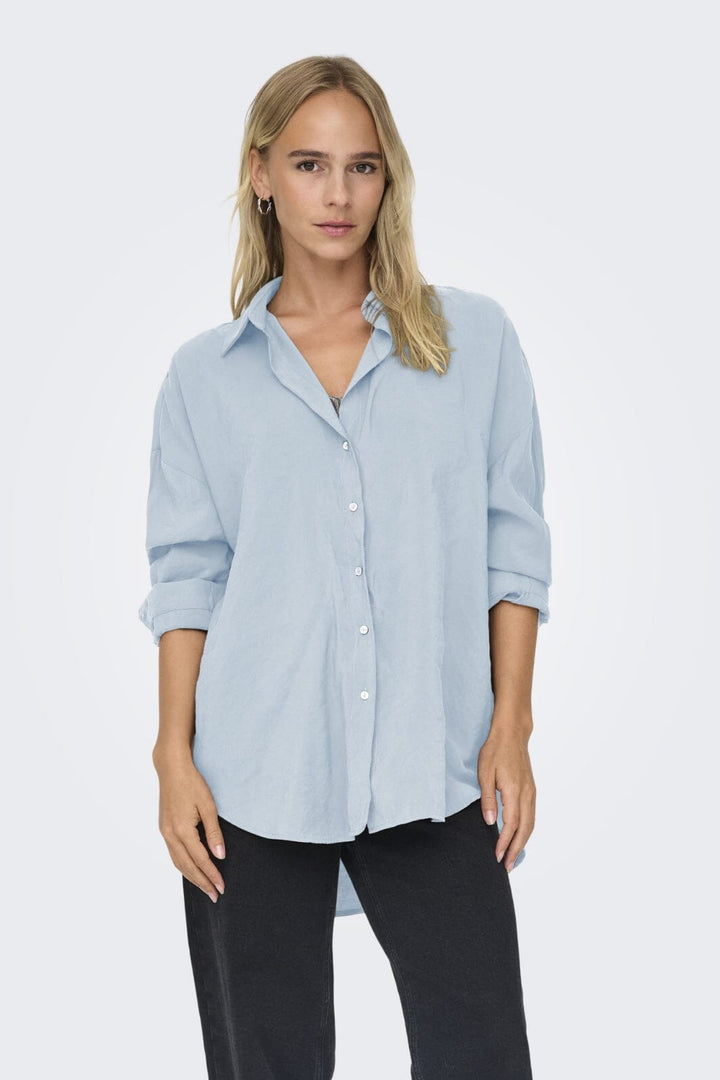 Only - Onlzazima L/S Loose Shirt - 4439493 Chambray Blue