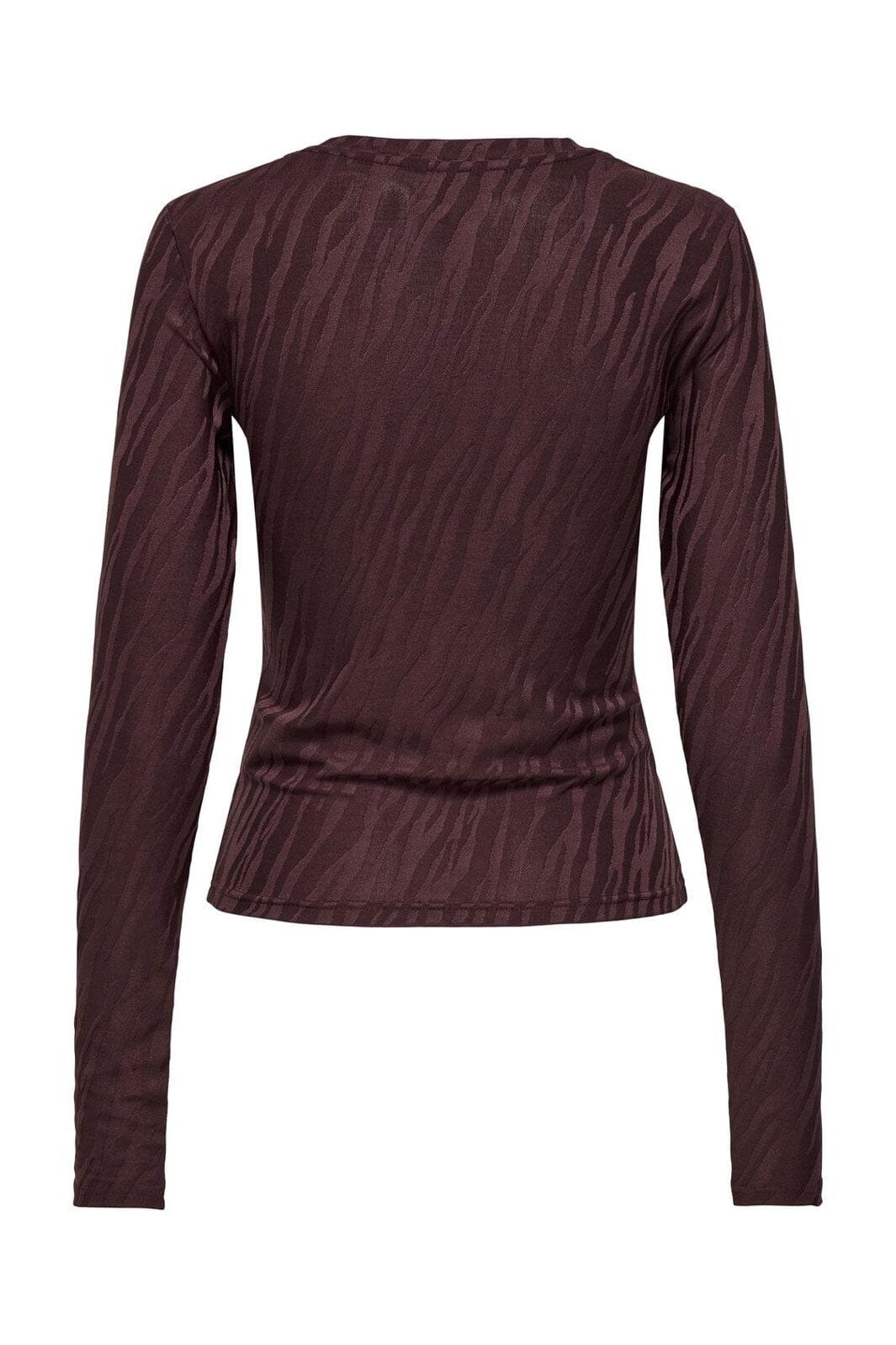Only - Onlzele L/S Roundneck Top - 4916070 Decadent Chocolate Jose Zebra