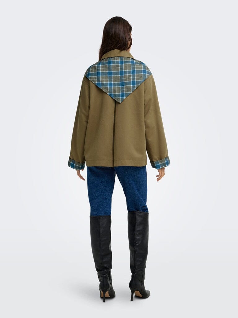 Only - Onlzenia Mix Check Scarf Jacket - 5136160 Ermine Jakker 
