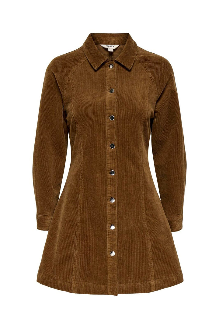Only - Onlzeva L/S Short Cord Dress Cc - 5044917 Bison