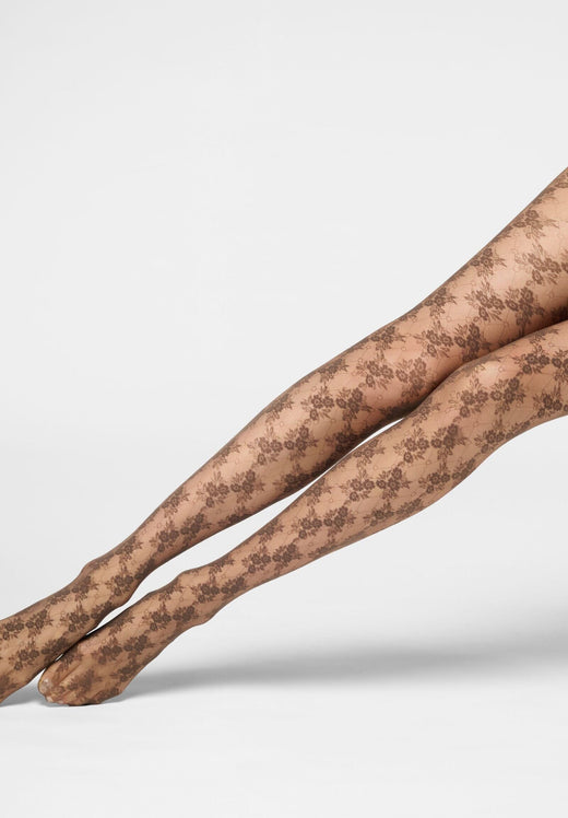 Oroblu - Oroblu Stylish Lace Tights 30 Tights Vobc68601 - Chocolate 3 Strømpebukser 