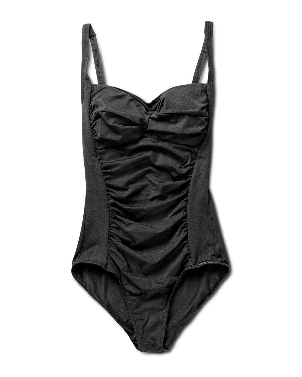 Panos Emporio - Potenza Solid Swimsuit Recycled Swimsuit Pews2136 - Black