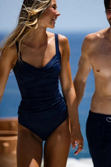 Panos Emporio - Potenza Solid Swimsuit Recycled Swimsuit Pews2136 - Navy Badedragter 