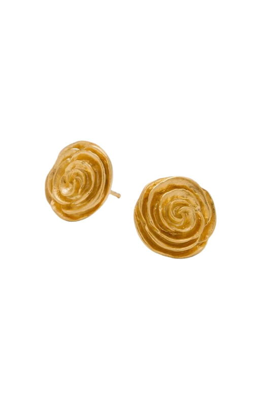 Pernille Corydon Jewellery - Large Rose Earsticks e-537-gp - Gold Plated Recycled Sterling Silver Øreringe 