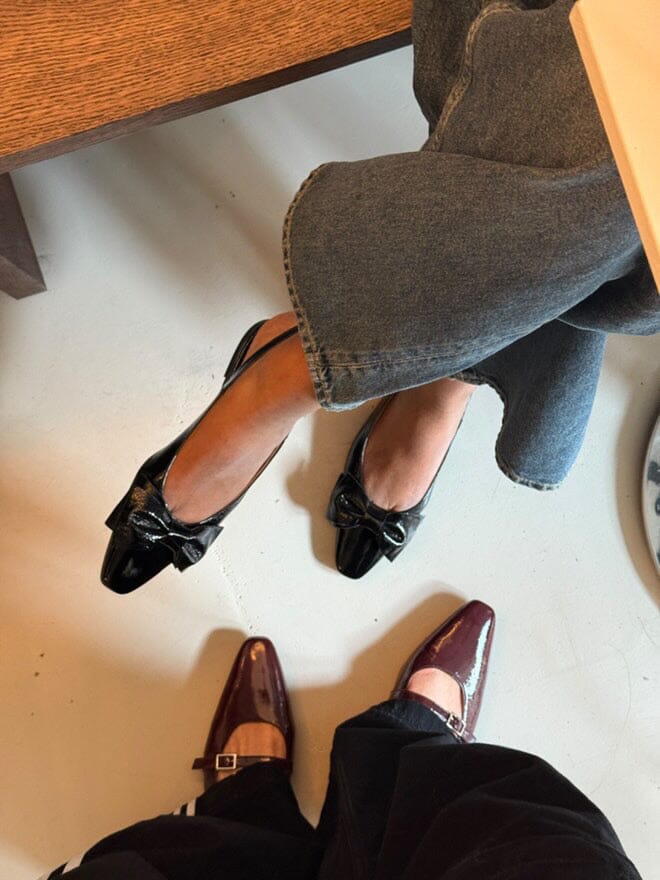 Phenumb Copenhagen - Expect P Leather Patent PB-2904 - Black Ballerinaer 