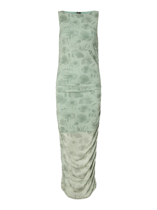 Pieces - Pcally Sl Boatneck Ankle Dress - 5065905 Woodbine Flowers Kjoler 