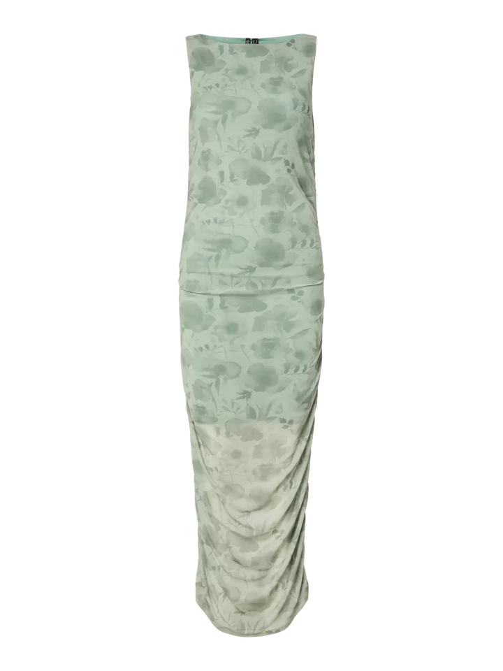 Pieces - Pcally Sl Boatneck Ankle Dress - 5065905 Woodbine Flowers Kjoler 