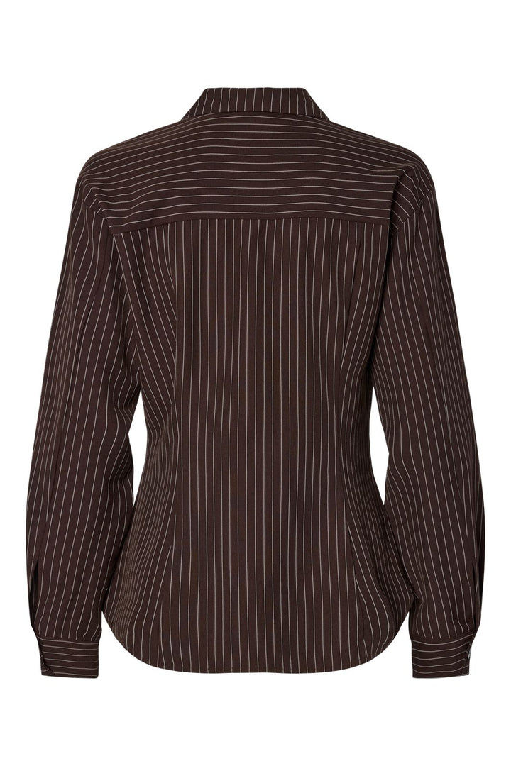 Pieces - Pcanja Ls Fitted Shirt - 5078695 Delicioso Pinstripe