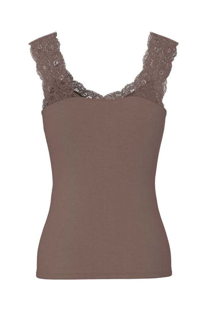 Pieces - Pcbarbera Lace Top - 4992859 Coffee Quartz