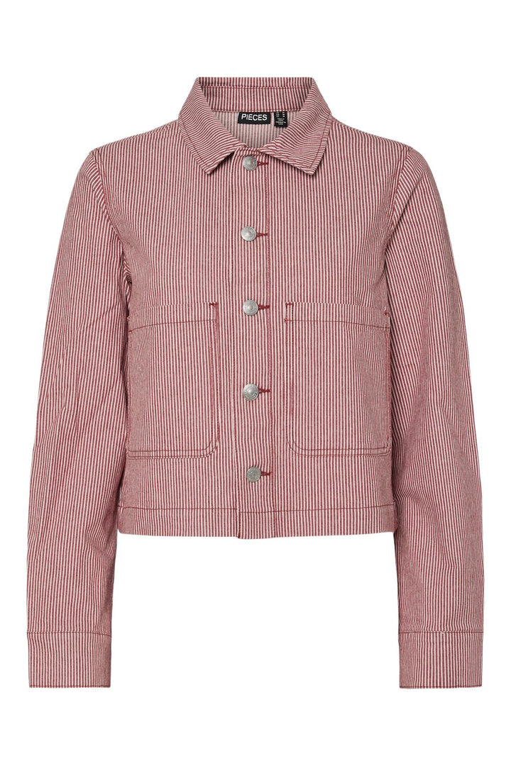 Pieces - Pcbillo Denim Jacket - 4746454 Chili Oil Cloud Dancer