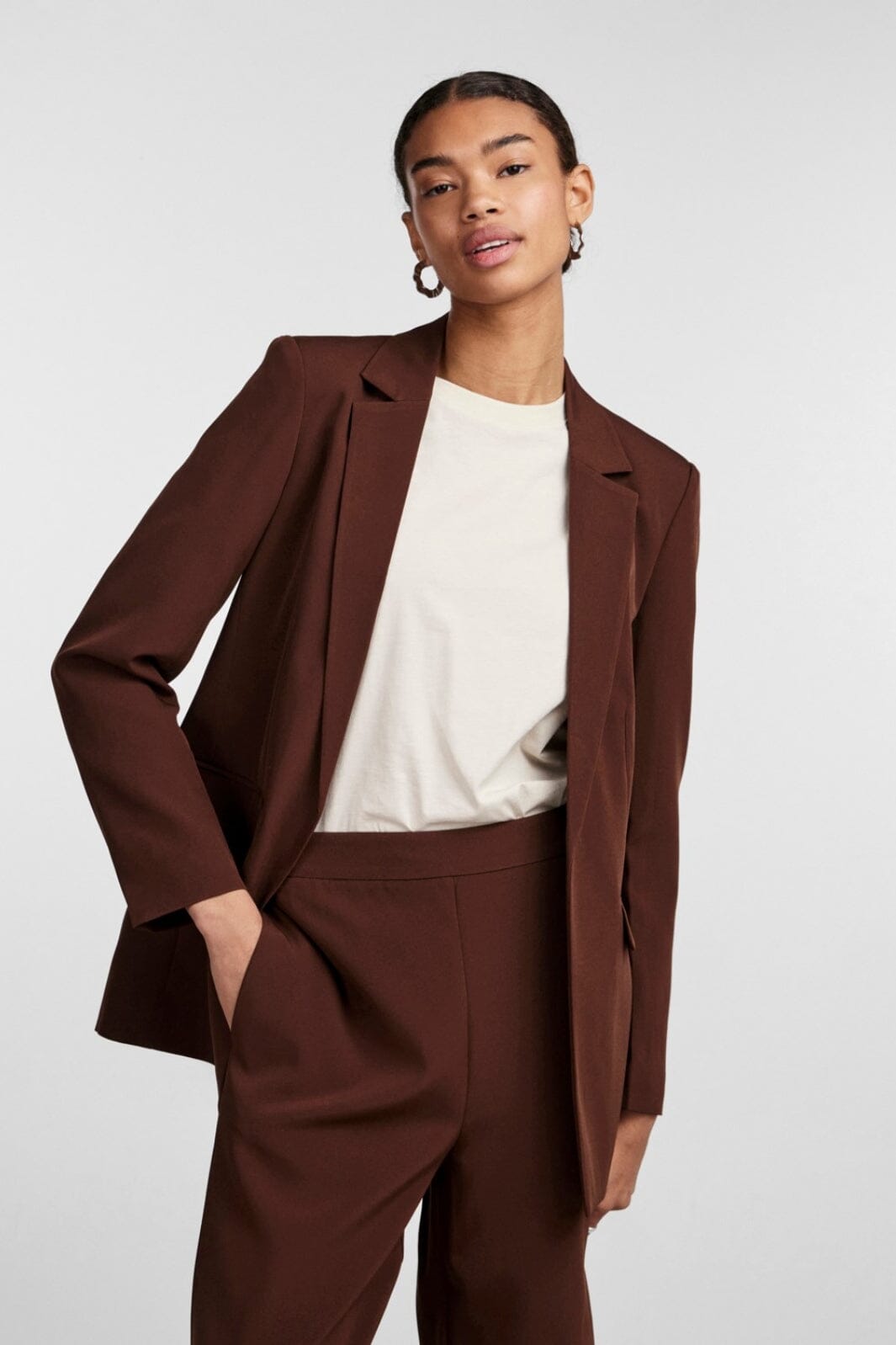 Pieces - PcBossy Ls Loose Blazer - Chicory Coffee Blazere 