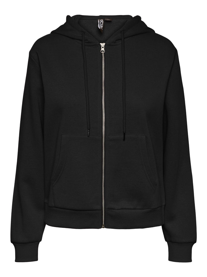 Pieces - Pcchilli Ls Zip Hoodie - 4265110 Black Sweatshirts 