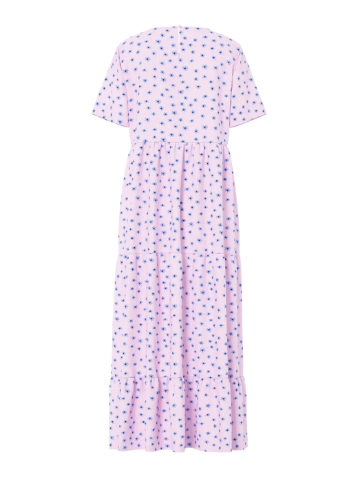 Pieces - Pcevie Ss Ankle Dress - 4907699 Roseate Spoonbill Flower Kjoler 