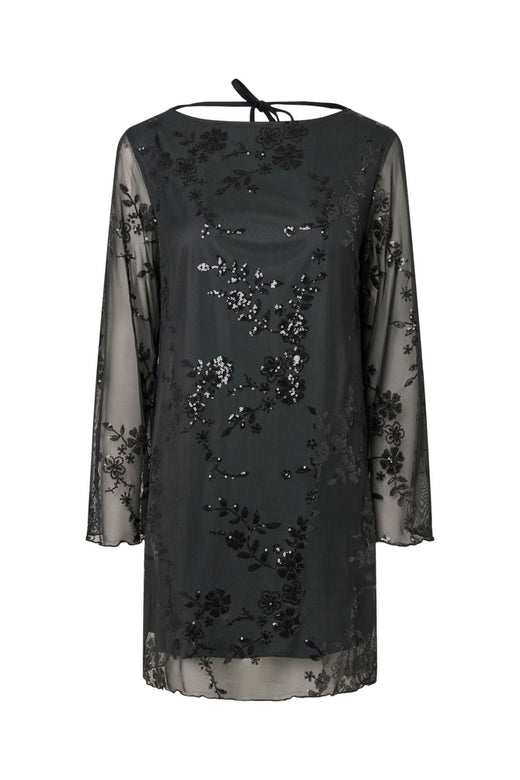 Pieces - Pcevita Ls Dress - 5116518 Asphalt Dark Grey Sequins