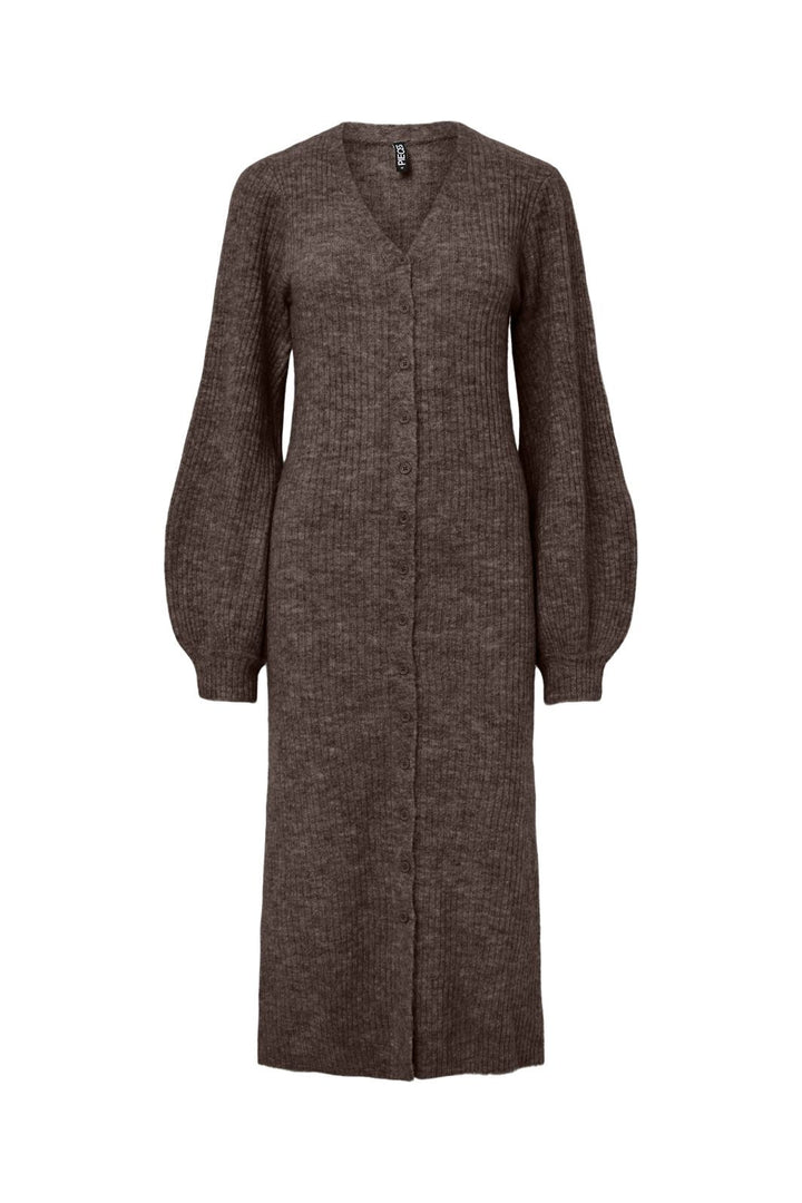 Pieces - Pcfaly Ls Knit Dress - 5120490 Hot Fudge Melange