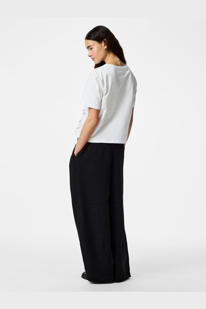 Pieces - Pcfenja Ss Tie Detail T-Shirt Jsr Pp - 5100337 Bright White