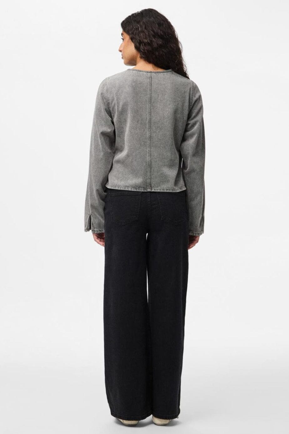 Pieces - Pcfenna Ls Denim Wrap Shirt Fsy - 4986827 Grey Denim