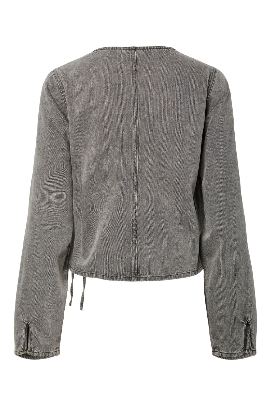 Pieces - Pcfenna Ls Denim Wrap Shirt Fsy - 4986827 Grey Denim