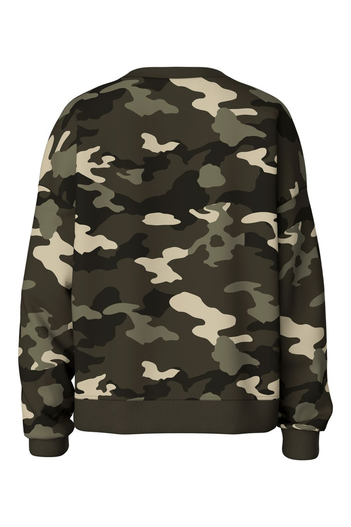 Pieces - Pcfia Filucca Ls Loose Sweat - 5201065 Hot Fudge Camouflage
