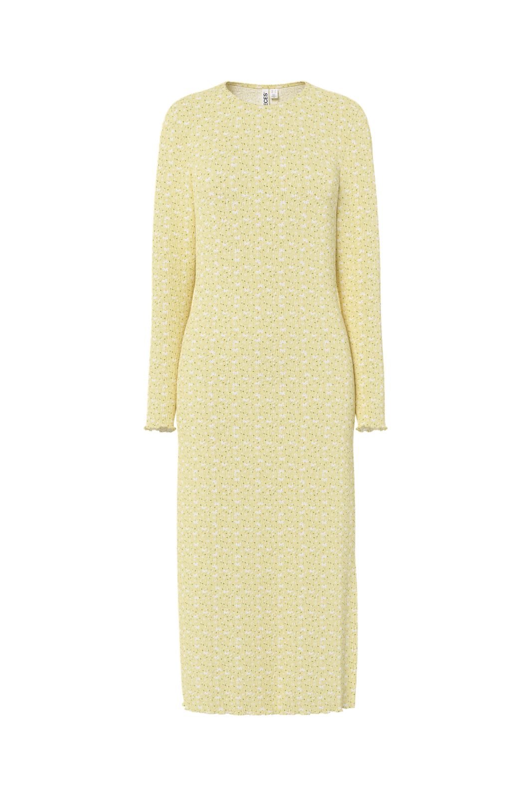 Pieces - Pcflora Ls Midi Dress - 4994214 French Vanilla Flower