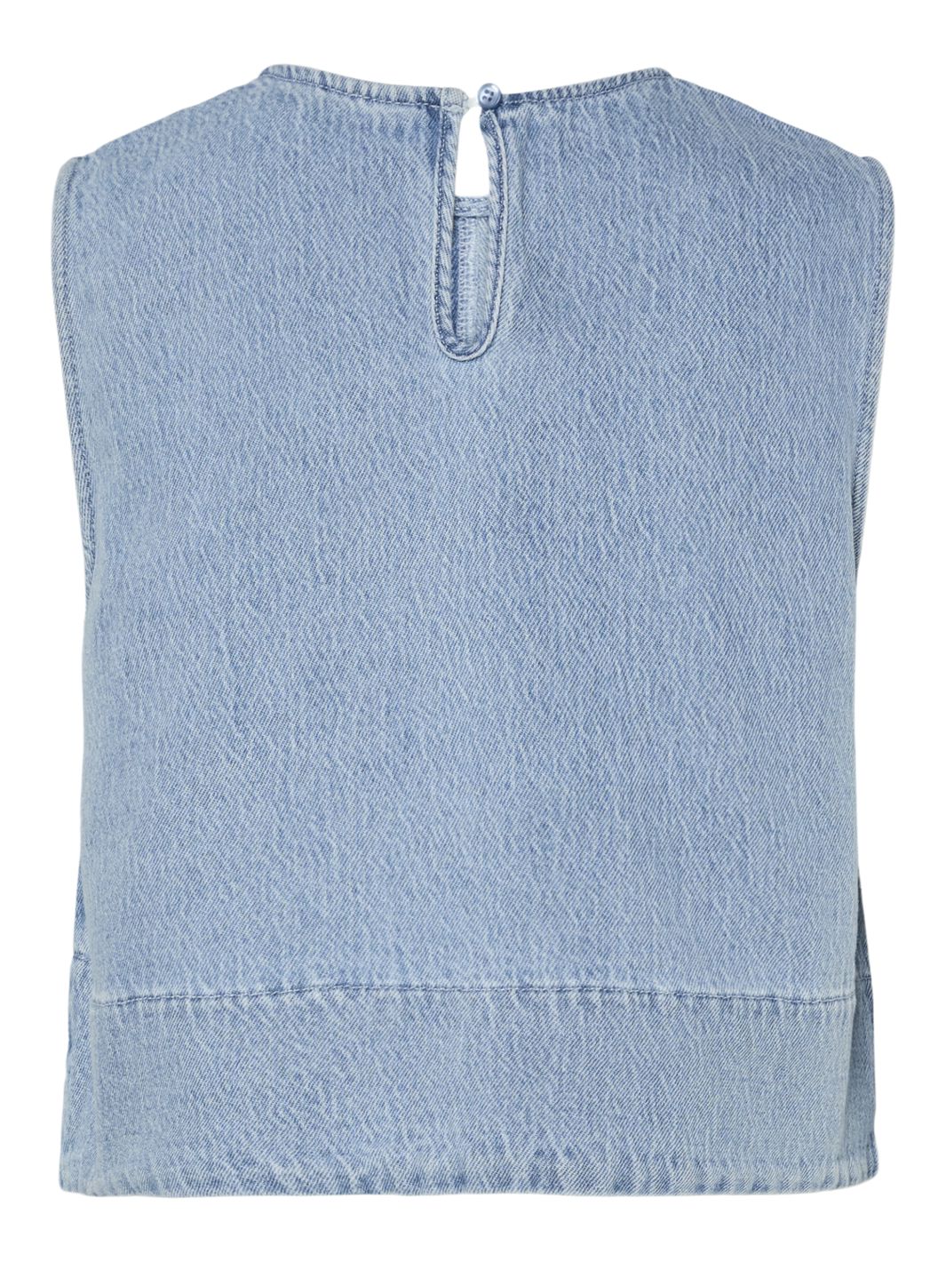 Pieces - Pcflora Sl Denim Top - 4774692 Light Blue Denim