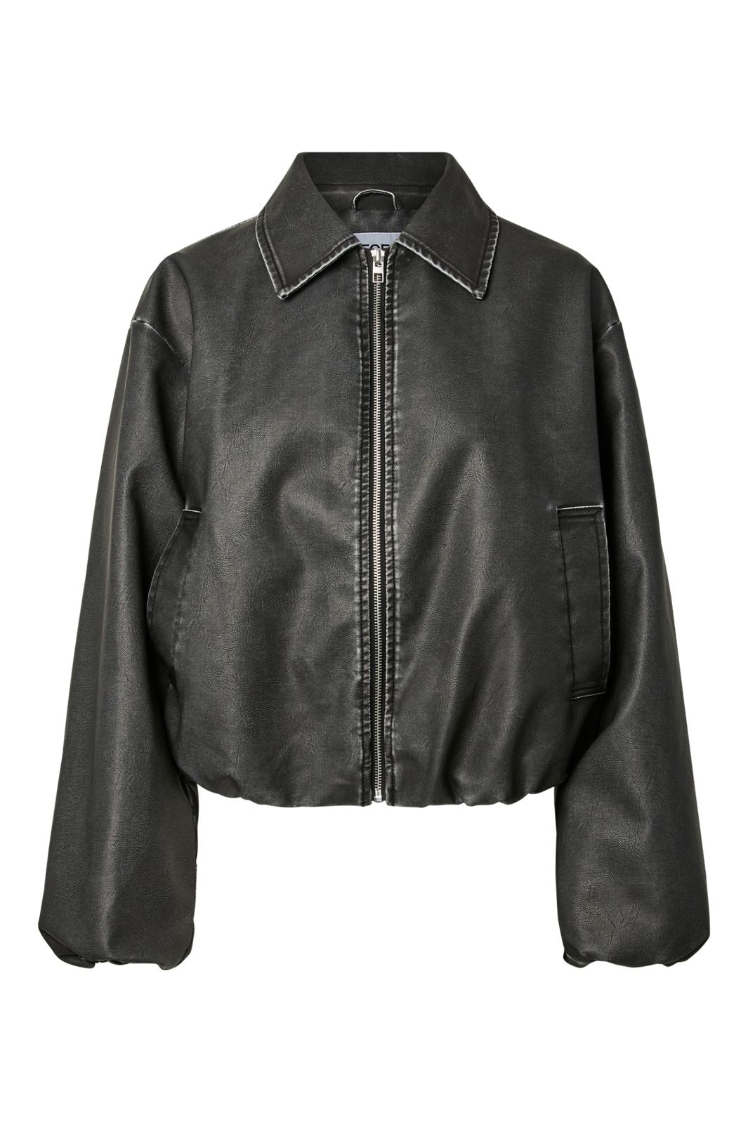 Pieces - Pcgiselle Wash Coated Bomber Jacket - 4982548 Black Washed