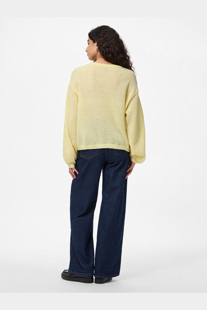 Pieces - Pcida Ls O-Neck Knit - 4805044 French Vanilla