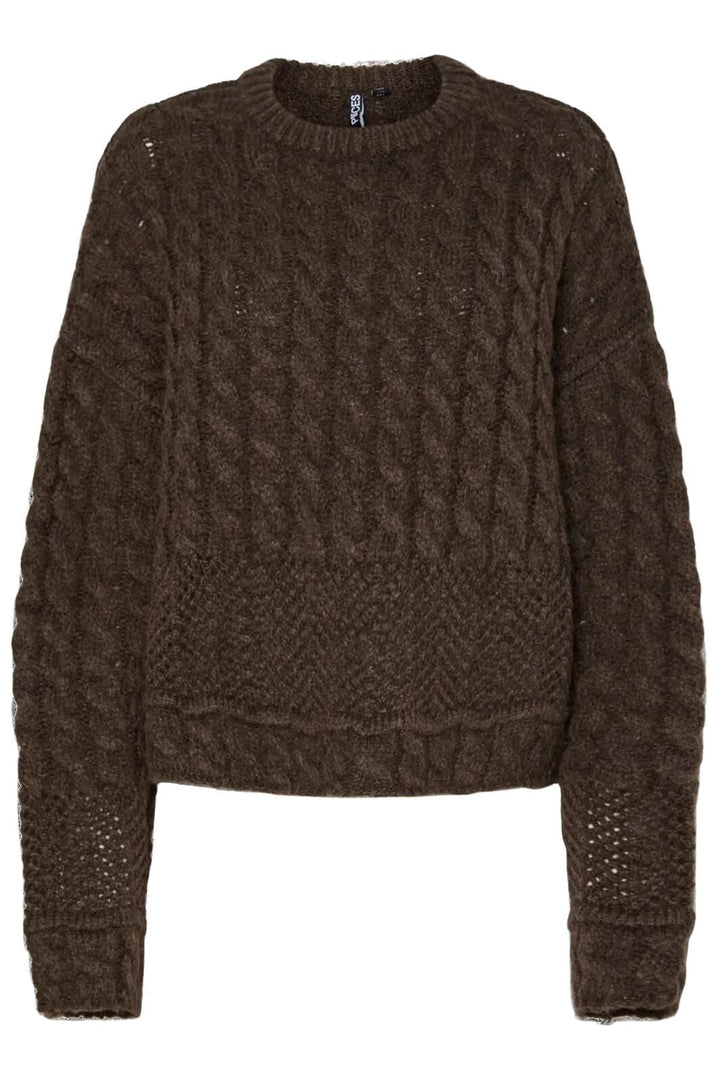 Pieces - Pcjacinthe Ls O-Neck Knit Mpa - 4819986 Morel Strikbluser 