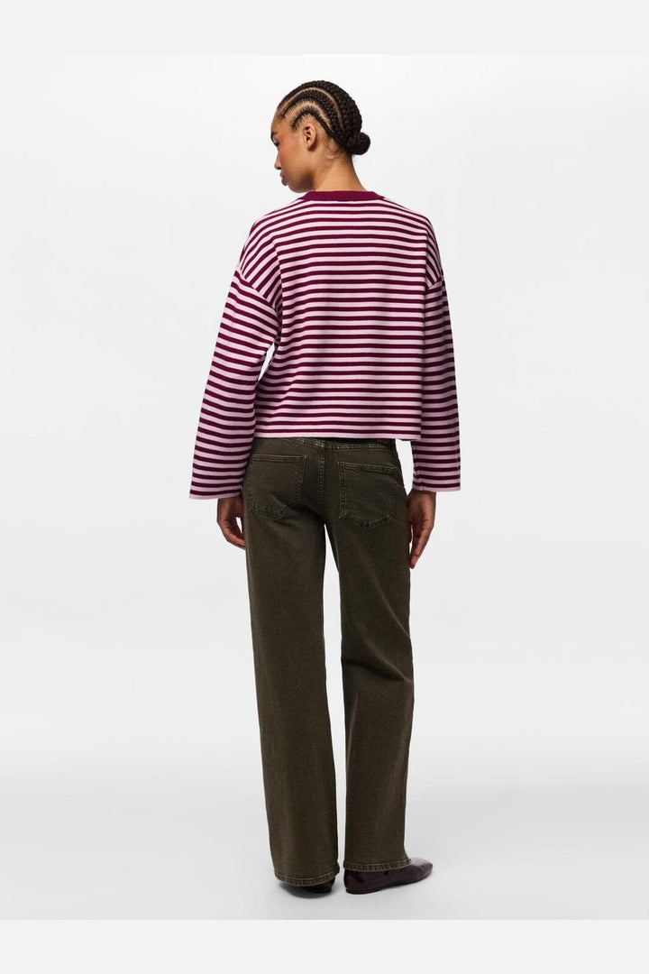 Pieces - Pcjassy Ls O-Neck Knit - 5190542 Raspberry Radiance Roseate Spoonbill